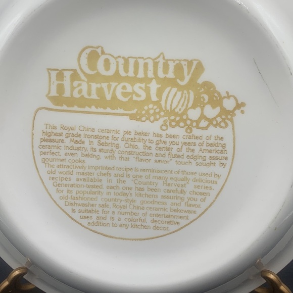 Vintage 1983 Royal China Co. Apple Pie 10” Pie Pan - Picture 4 of 14